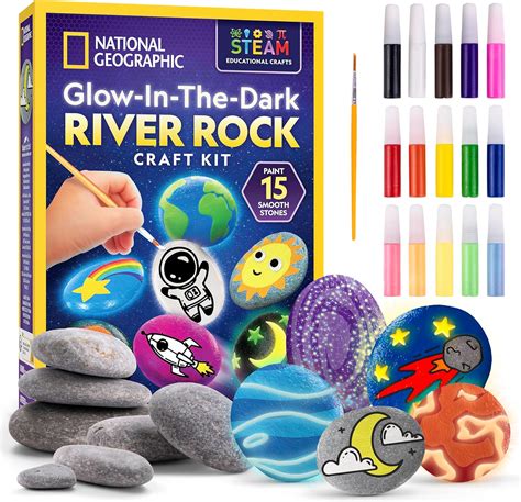 Amazon.com: NATIONAL GEOGRAPHIC Glow in the Dark Rock Painting Kit ...