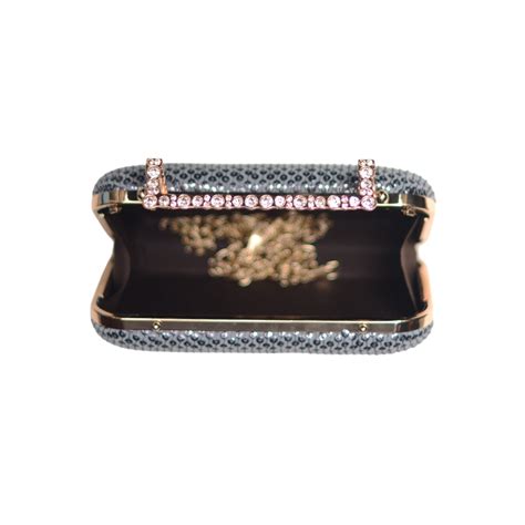 Artklim Grey Sequins Fabric Party Clutch