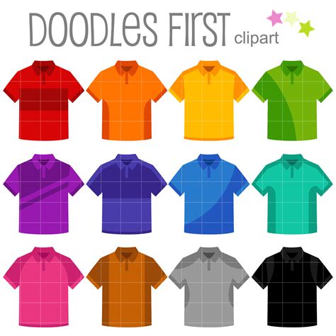 Colorful Polo Shirts Clip Art Set – Daily Art Hub // Graphics ...