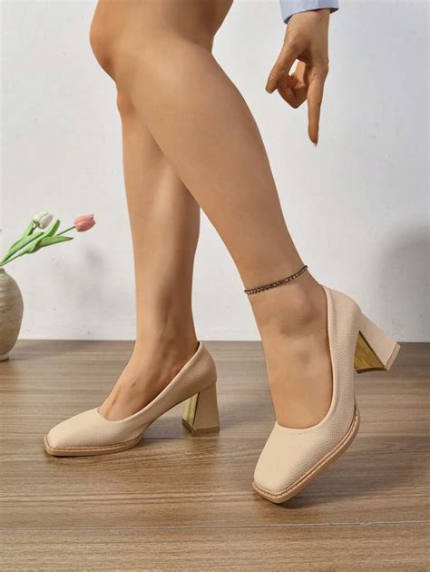 Salto Grosso Novo Mary Jane Feminino, Salto Alto, Bico Quadrado ...