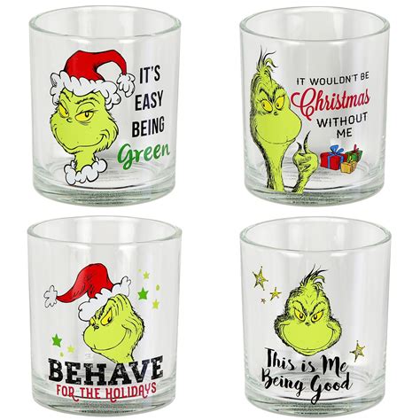 Bioworld Dr. Seuss The Grinch Set of 4 Drinking Glasses - 10 India | Ubuy