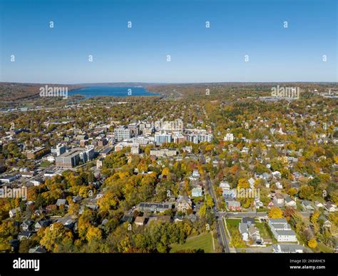 10-22-2022, Late afternoon aerial autumn image of the area surrounding ...
