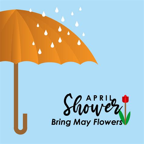 April Showers Bring May Flowers Vector Template Design Illustration ...