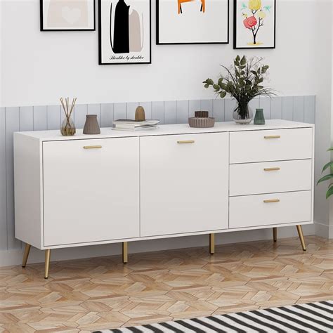 Homsee Sideboard Cabinet With 3 Drawers And 2 Doors Modern | Desertcart ...