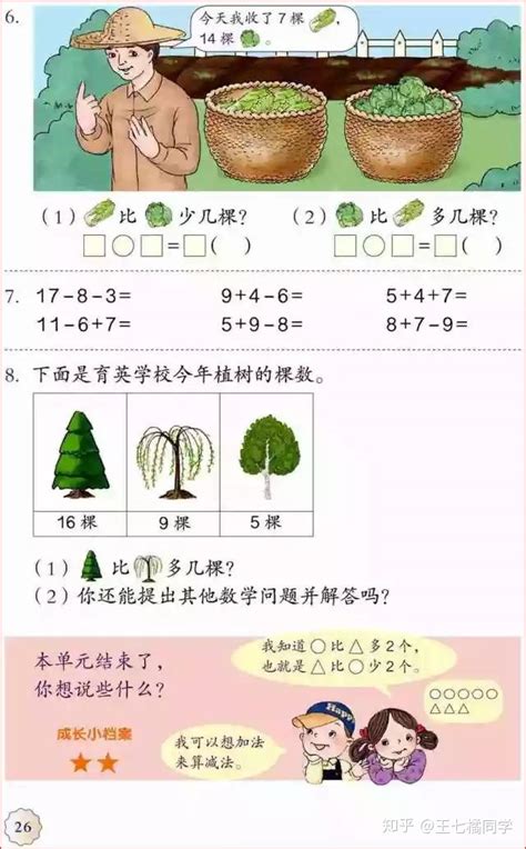 人教版小学数学一年级下册电子课本（家教必备教材） - 知乎