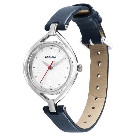 Buy Online Sonata Alloys Silver Dial Women Watch With Leather Strap ...