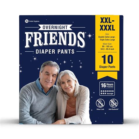 Friends Overnight Adult Diaper XXL Size Pants | 10 Count (Double Extra ...