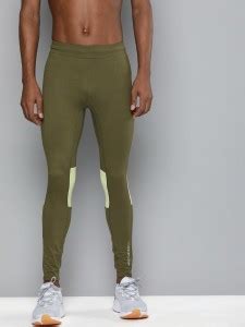 HRX by Hrithik Roshan Solid Men Dark Green Tights - Buy HRX by Hrithik ...