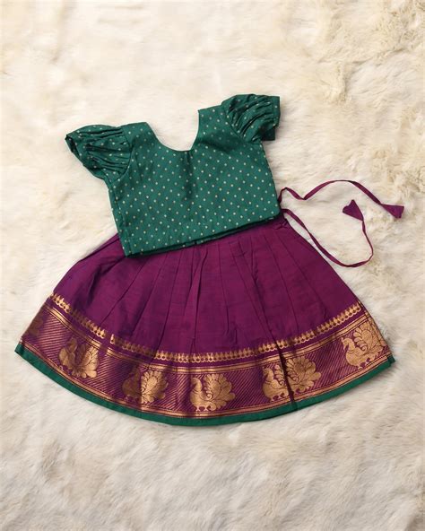 Laxmi - Bottle green and wine kanchi cotton south Indian ethnic wear l ...