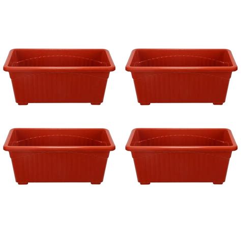 Kraft Seeds by 10 CLUB Plastic Window Planters (4 Pcs, 13 Inch, Red ...