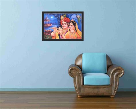 DRF RADHA KRISHNA MODERN ART WALL PAINTING WITH SYNTHETIC FRAME Digital ...