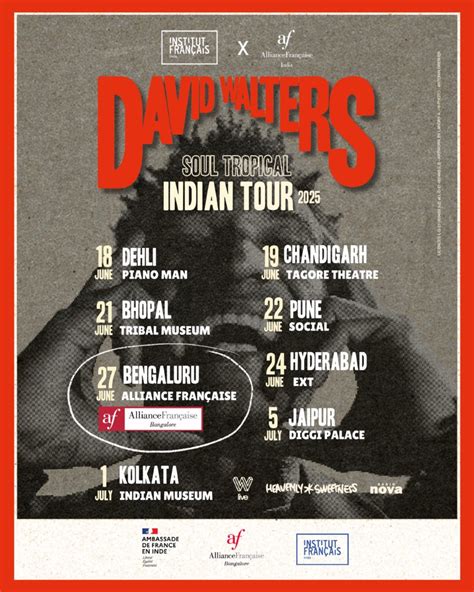 ? David Walters – Soul Tropical Tour in India! ? - Alliance Française ...