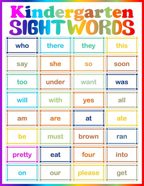Printable Dolch Sight Words Preschool Kindergarten in 2025 | Sight ...