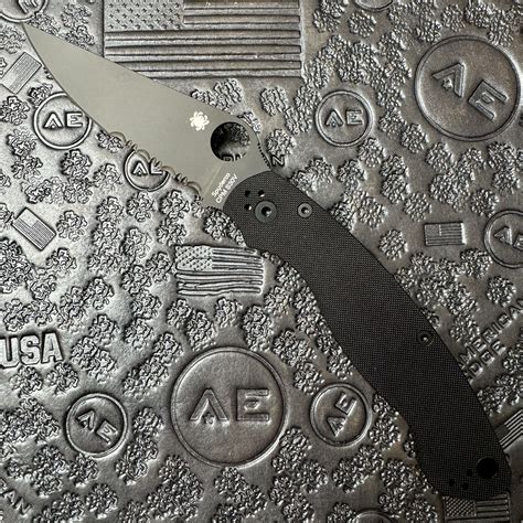 Spyderco Military 2 Compression Lock Black G-10 Handle Black Part Serrated Blade C36GPSBK2 ...