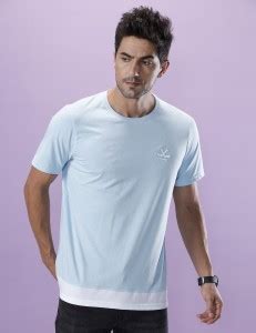 WROGN Solid Men Round Neck Light Blue T-Shirt - Buy WROGN Solid Men ...
