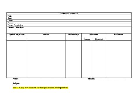 Image result for Training Design Sample PDF