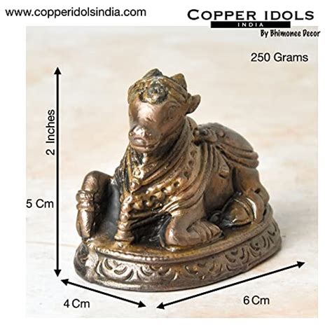 Buy Copper Handmade Nandi Idol 2 inches | Bhimonee Decor
