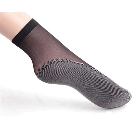 Digital Shoppy Women Design Ultra Thin Transparent Black Net Ankle ...