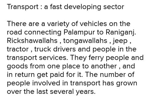 "Transport is a fast developing sector in palampur" support the ...