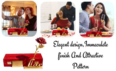 Lavanaya Silver Presents: Exquisite Red Rose Gift with Golden Love ...