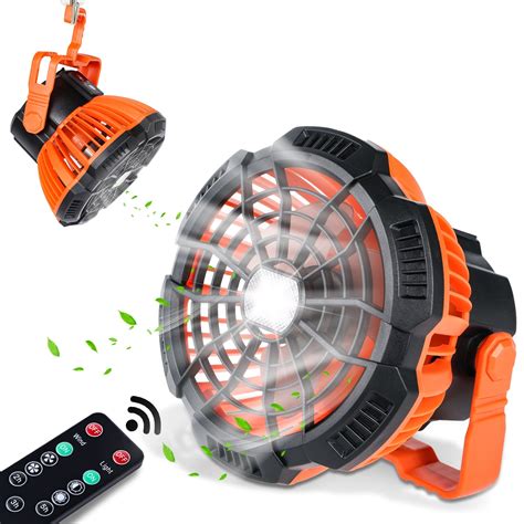 Ant Class Portable Camping Tent Fan with LED Lantern, Battery Powered ...