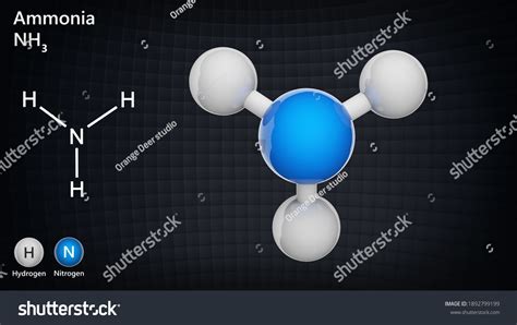 Ammonia NH3 Structural Chemical Formula Model Stock Vector, 52% OFF