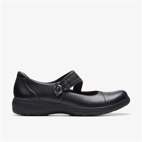 Womens Carleigh Jane Black Leather Mary Jane Shoes | Clarks