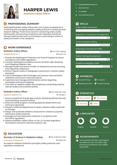 10+ Radiation Safety Officer Resume Samples & Templates for 2025