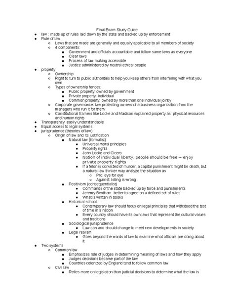 Legl-2700-Final - Study Guide - Final Exam Study Guide law : made up of ...