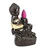 Buy eCraftIndia Black Golden Meditating Monk Buddha Statue Smoke ...