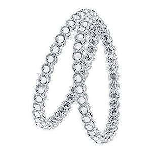 Sukkhi Spectacular Rhodium Plated Bangle Set For Women (Set of 2 ...