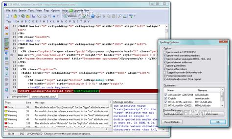 HTML Validator 的图像结果