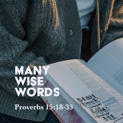 Proverbs 15:18-33: Many Wise Words - God Centered Life
