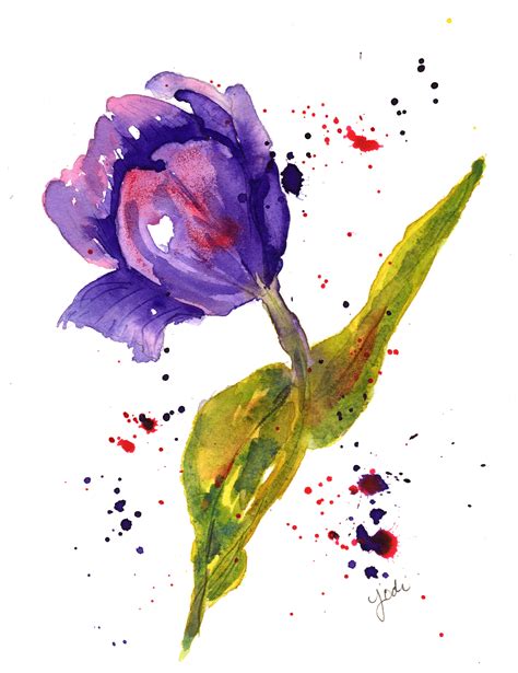 Tulip Watercolor at PaintingValley.com | Explore collection of Tulip ...