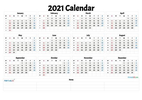 Printable Desktop Calendar 2021 Yearly for Scheduling the Work | Free ...