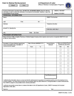 Owcp 915 - Fill and Sign Printable Template Online