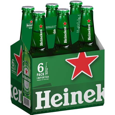 Heineken Original Lager Beer, 6 Pack, 12 fl oz Bottles - Walmart.com