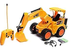 HOMME STORE Wire Less Remote Control Rotate Excavator & Bulldozer ...