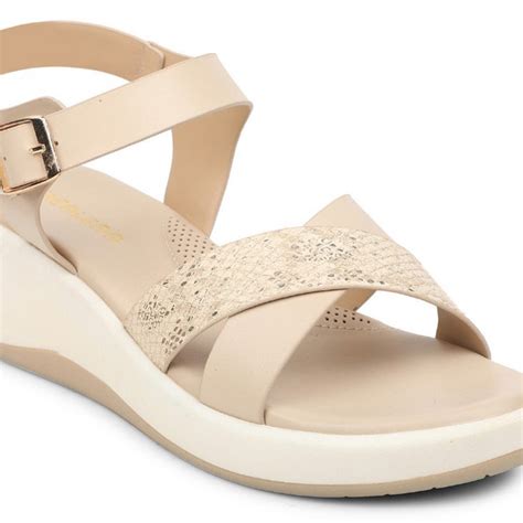 Buy Healers Beige Casual Wedge Heeled Sandal For Women SSAL-7 By Liberty
