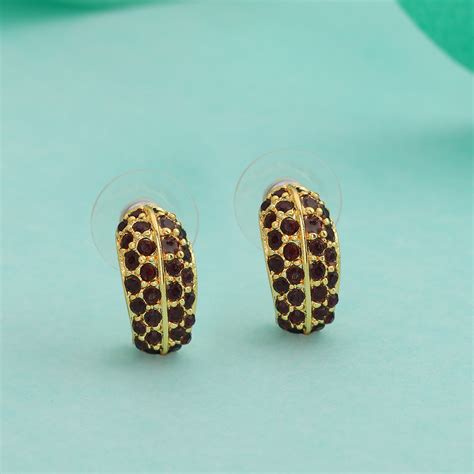 Buy Estele Candy Crystal Collection Gold Plated Crystal Stud Earrings ...