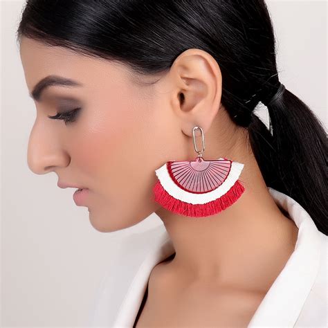 Red Tassel Earrings – Cippele