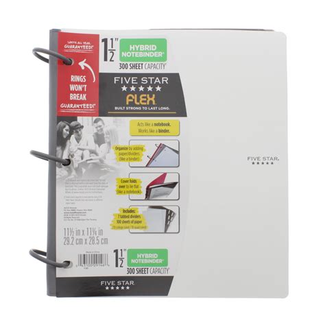 Mead Five Star Flex 1.5" Hybrid NoteBinder, White - Shop Binders at H-E-B