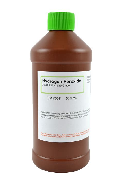 Hydrogen Peroxide 3%, Lab Grade, 500 mL - Nebraska Scientific