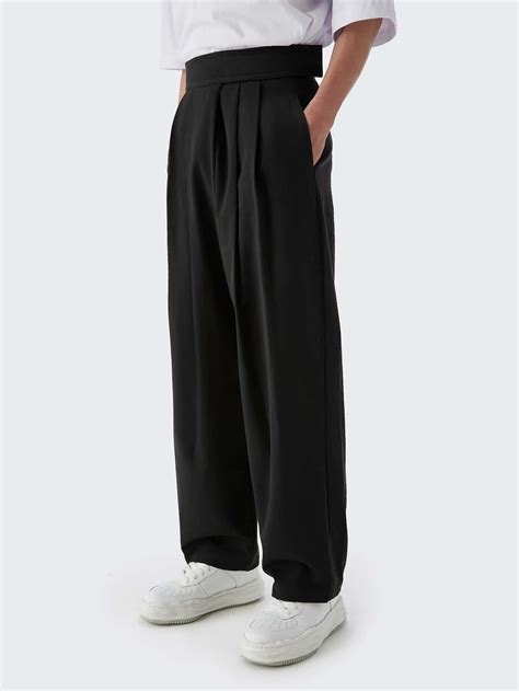 Men Solid Fold Pleated Pants Pleated Pants Outfit, Trousers Outfit Men ...