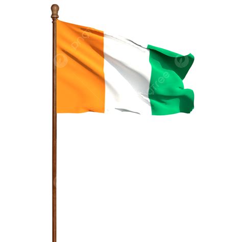 Ivory Coast Clipart PNG Images, Ivory Coast Flag With Pole, Ivory Coast ...