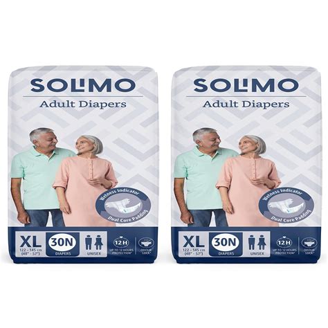 Amazon Brand - Solimo Adult Diapers, Tape Style | XL Size |60 Count ...