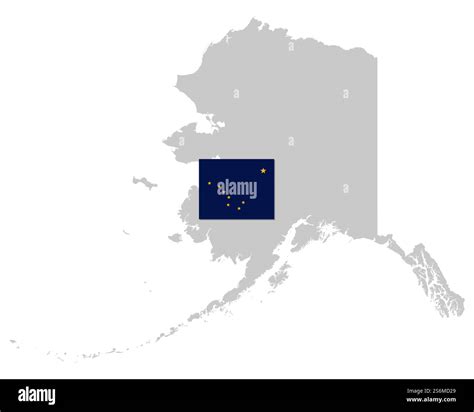 Flag and map of Alaska Stock Photo - Alamy