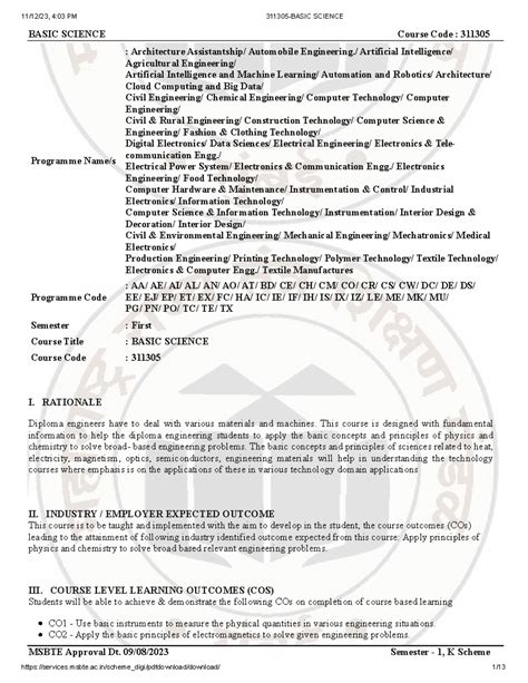 311305-Basic Science Syllabus BSC Msbtepdf - BASIC SCIENCE Course Code ...