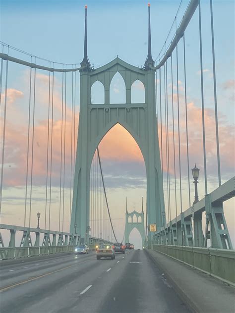 Portland Oregon Bridges St John's Bridge Autumn, Portland Oregon