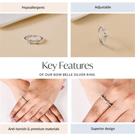 Ring Online - Premium Bow Belle Silver Ring | Nestasia